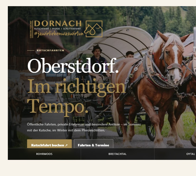 Echter Detailausschnitt der Website