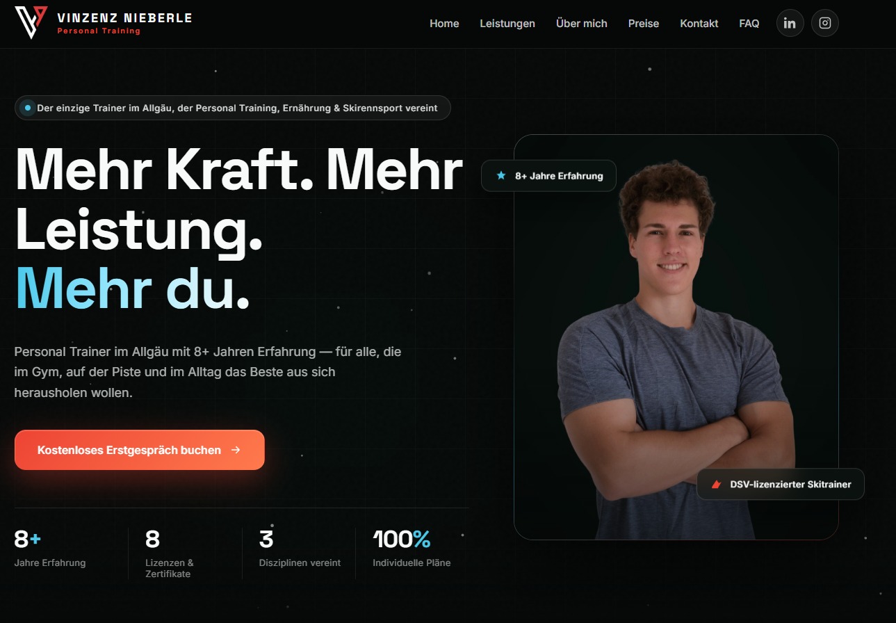 Echter Website-Ausschnitt