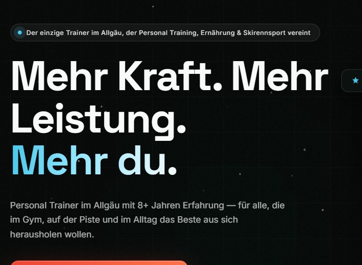 Echter Detailausschnitt der Website