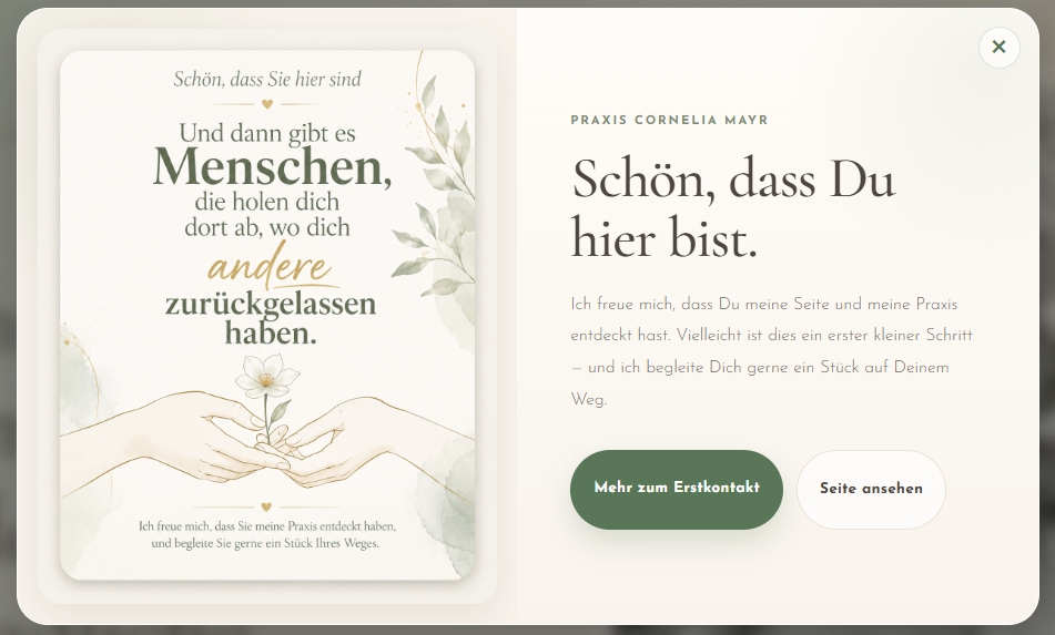 Praxis Cornelia Mayr Begrüßungsbereich